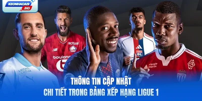 Thông tin cập nhật chi tiết trong bảng xếp hạng Ligue 1